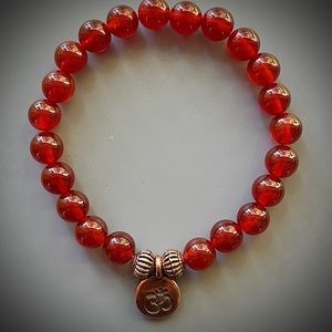 Red Carnelian Handcrafted Bead Bracelet